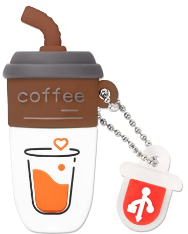 Niedliches Kaffee-USB-Pendrive Computer-Speicherlaufwerk USB-Pendrive für Lehrer, Studenten, Familie und Freunde (32 GB, Kaffee Braun)