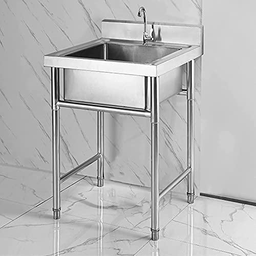 Küchenspüle Edelstahl Freistehend Spültisch Multifunktionswaschtisch Werkstatt Spüle Ausgussbecken Standwaschbecken Gemüsespüle 1 Becken