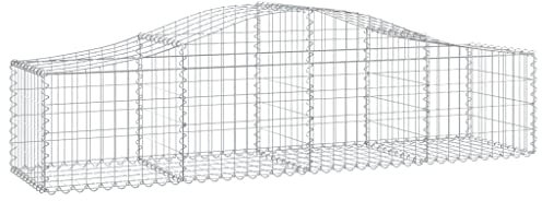 vidaXL Gabione mit Hochbogen 2 STK., Steinkorb Drahtkorb Dekorativ, Gabionenkörbe Verstärkte Gabionenhaken, Gabionenwand Gabionen Zaun Garten, Verzinktes Eisen