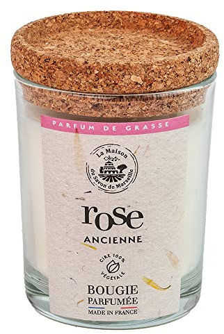 Maison du Savon Bougie Scented Candle - Rose Water Jar Candle - Burn Time Up to 40 Hours - 180g