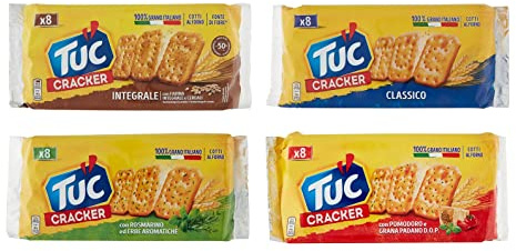 Testpak Testpaket Crackers salati knusprig gebacken Vorrat, 3 x 250g und 1 | Mix per aperitivo e pausa; verschiedenes Probierpaket, würzig, leicht zu teilen, ideal unterwegs, Gesamtnettogewicht 750 g