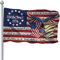 Einzigartige amerikanische Adler-Flagge für den Außenbereich mit Messingösen, rustikaler Weißkopfseeadler mit Amerika-Flagge, doppelt bedruckt, patriotische US-Militärflaggen, Banner mit UV-beständig