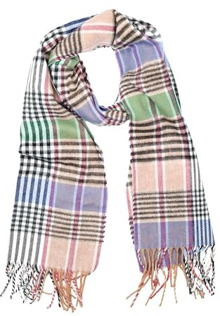 collezione alessandro Italienischer Schal Karo Multi aus weich-flauschigem Material 200 x 40 cm