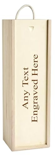 1stclassgifts Personalised Engraved Wooden Wine Box Single Bottle