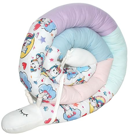 Bettschnecke/Bettschlange XXL (Motiv Einhorn 1) Länge 250cm**Seitenschläferkissen, Stillkissen