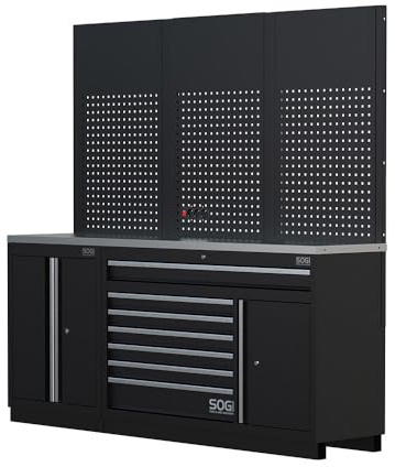 SOGI ARR-OFF-2040-B Ameublement modulaire pour atelier et garage - plateau en acier - 2040x466x2000 mm