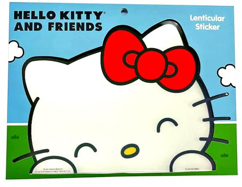 Hello Kitty Sticker Car Decal | Cute Hello Kitty Vinyl Sticker für Autos, Trucks & Fenster | Offiziell Lizenziert | Linsenraster-Design | Multicolor | 22,9 x 15,9 cm