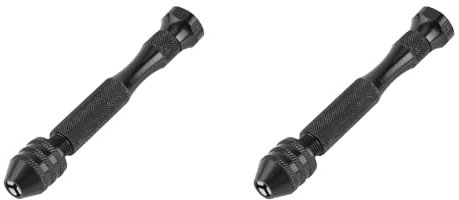 Eujgoov 2 Set Handbohrer, Schraubstock, Handbohrer, Großer Spannbereich, Spannfutter, Handspiralbohrer für die Schmuckherstellung