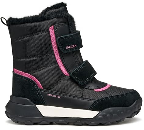 Geox Girls' J Trekkyup Girl B Ab Ankle Boot, Black fuchsia, 11.5 UK