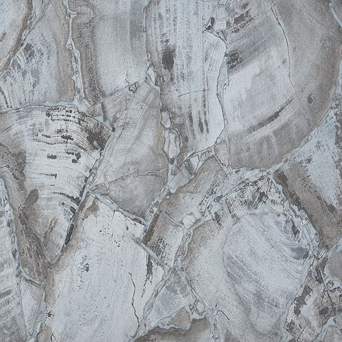 Vinyl Floor Tiles Self Adhesive - 60 Pack / 60sqf (5.57 sqm) Vinyl Flooring Peel And Stick Floor Tile - 12x12 inch (30.5x30.5cm) - For Kitchen, Living Room and Bathroom - Charcoal Marble Flow