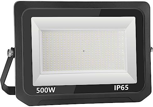 Royana 500W LED Strahler Außen, 50000LM Superhell Strahler, 6000K Kaltweiß, IP65 Wasserfest Fluter Außenstrahler für Sportplatz, Garage,Garten,Hinterhof