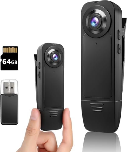 ZeiLaBang Kakadi 1080P Mini-Körperkamera,Tragbare Bodycam,Tragbarer Polizei-Camcorder,Audio Video Aufzeichnung Min Kamera mit Nachtsicht Bodycam Körperkamera für Innen Aussen Überwachung ﻿