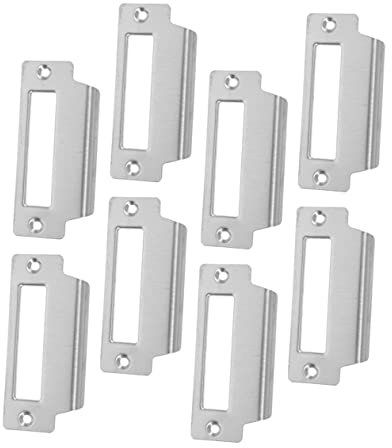 HOMSFOU 8pcs Door Strike Plates and Security Reinforcement Plates for Interior Wooden Doors for and Enhanced Security