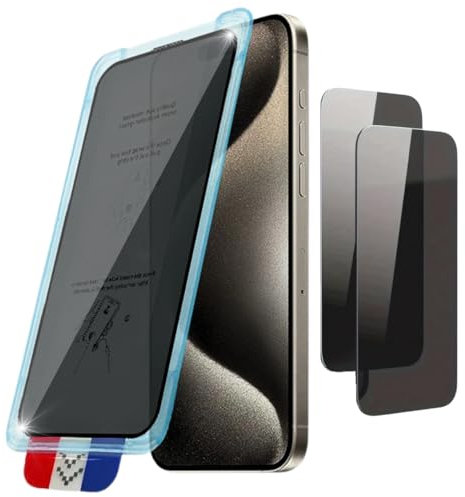 Wei Tech Auto-Installation Sichtschutz Panzerglas für iPhone 11 Pro, 5,8 – 9H Härte, Anti-Sicht, Ultra-HD, Edge-to-Edge, Kratzfest, Blasenfreie Installation, 2er Pack Displayschutzfolie