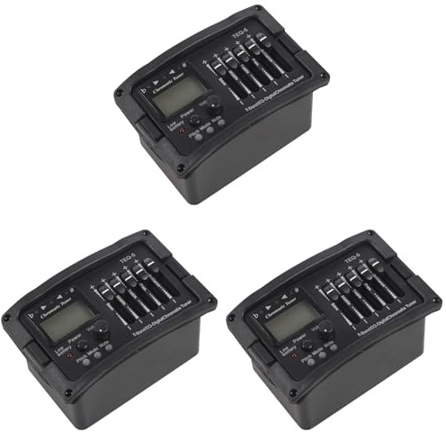Eioeeklop 3X Preamplificatore per Chitarra Acustica un 5 Bande Equalizzatore Amplificatore per Chitarra Acustica Digitale Sintonizzatore di Miscelazione Pickup