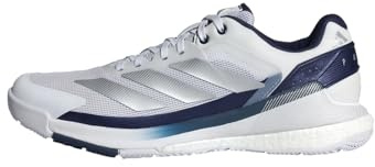 adidas Herren Crazyquick Boost Padel Shoes, FTWR White/Silver met./Dark Blue, 43 1/3 EU