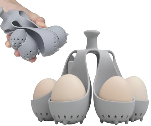 Silicone Egg Boiler with 6 Holes, Egg Cooker with Drainage Holes at Bottom | Easy to Use and Clean, Dishwasher Safe, for Making Hard, Medium or Soft Boiled Eggs at Home
