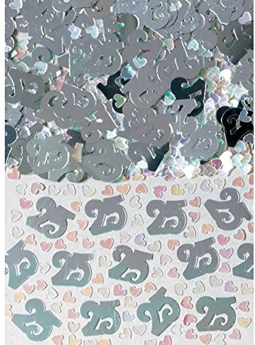 Amscan International 25th Silver Anniversary Confetti (5 x 14g Packs)