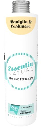 ESSENTIA Profumo per Bucato con Igienizzante, Essenza Profuma Bucato, Profumatore Bucato per Lavatrice con Estratti di Oli Essenziali Naturali (Vaniglia e Cashmere, 500 ml, confezione da 1)