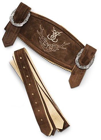 Hosenträger Klassik - Echtleder H-Träger Lederhosen Hosesnträger div. Farben (50/52, mittelbraun)