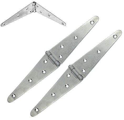 2X Heavy Duty Gate Strap Hinges 150mm / 6 Galvanised T Tee Inch Shed/Garden