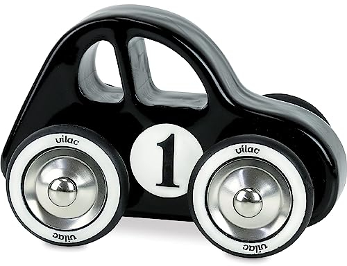 Vilac - Spiele und Spielzeug – Rennfahrzeug – Swing Car schwarz aus Massivholz – Räder aus Metall und Gummi – Spiel für Kinder ab 2 Jahren 2299K