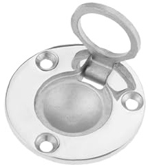Mtsooning Boat Flush Hatch Handle 50mm Stainless Steel Marine Round Pull | Silver Recessed Lift Ring Latch Locker for Cabinet Locker Marine Yacht Boat