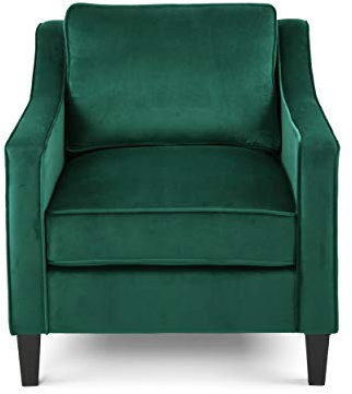 Christopher Knight Home Rachel Contemporary Velvet Club Chair, Green, Dark Brown