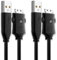 subtel 2X Câble USB Lecteur mp3 Data et Charge de 1.5m Compatible avec Samsung YP-K3 YP-K5 YP-P2 YP-P3 YP-Q1 YP-Q3 YP-R1 YP-S3 YP-S5 YP-T10 YP-T9 SUC-C2 24 Pin vers USB A 2.0 Noir Fil en PVC données