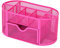 Mesh Desk Office Organizer,Multifunction Pen Holder with Drawer Stationery Storage Desktop Red