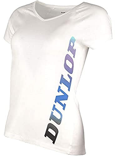 DUNLOP Damen Sport Tennis T-Shirt – Essentials Line, Tee, Weiß
