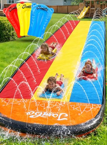 JAMBO Scivolo Acqua, Giochi d'Acqua per Bambini, Scivolo Acquatico da Giardino, Scivolo d'Acqua per Bambini da Esterno (16 ft/ 488 cm) (16 ft/ 488 cm)