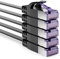 deleyCON 5x 1m Plano CAT7 Cable de Red (CAT 7 con 10 Gbit/s) Gigabit LAN - RJ45 Ethernet Corto Cable de Conexión Plano - para Internet Conmutador Enrutador Módem Panel de Conexiones - Negro