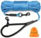 Joytale Reflektierend Schleppleine für Hunde, 15m Hundeleine mit Gepolsterten Griff und 2 Karabinerhaken, Nylon Lange Seil Trainingsleine für Welpen, Kleine Hunde, Blau