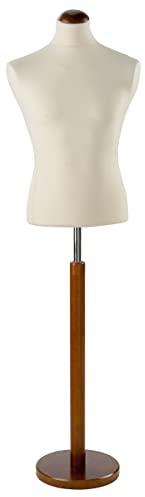 Deco Woerner Herren Schaufensterpuppe Schneiderbüste Mannequin Deko-Büste Ecru/walnuss