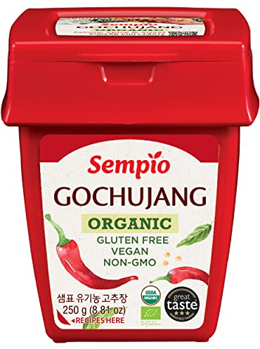 Sempio Organic Gochujang (250g) - Korean Chili Paste, Sweet, Savory & Spicy. Premium Red Pepper Sauce for Tteokbokki, Korean Food. Vegan, Non-GMO
