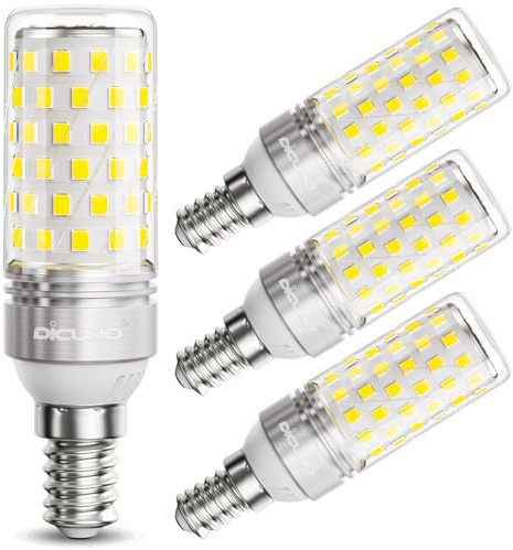 DiCUNO E14 LED Bulb 10W, 130W Equivalent, Cool White 6000K, 1400LM, 4Pcs | E14 Small Edison Screw Light Bulbs, Non-Dimmable, 230V, SES Corn Light for Home Lighting