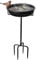 Baignoire à oiseaux autoportante de 71,1 cm avec piquet en métal, décoration amovible pour jardin, terrasse, cour, pelouse, 4 pieds à pointes (gratuit)