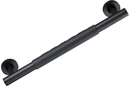 WENKO Wandhaltegriff Secura 40,5 cm, Bad-Sicherheitsgriff und Gleichgewichtsstütze für Badezimmer, Dusche, Wanne oder WC, aus rostfreiem Edelstahl mit Rutschfester Soft-Touch-Grifffläche, Schwarz