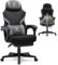 GTPLAYER Gaming Stuhl mit Fußstütze, ergonomischer Bürostuhl mit Netzrückenlehne, Schreibtischstuhl Gaming Sessel aus Stoff für Zuhause und Büro (grau)