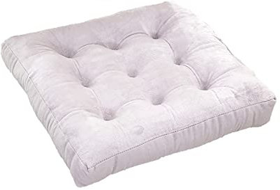 ZIBENE Sitzkissen Bodenkissen Groß, Stuhlkissen 45x45 cm, Verdicken Sitzkissen Waschbar Samt Sitz Auflagen, Ergonomics Sitzpolster für Gartenstuhl BüRostuhl Esszimmerstuhl KüChenstuhl Weiß