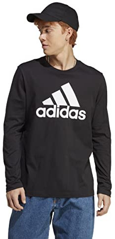 adidas Men's Essentials Long Sleeve Tee, Black, M