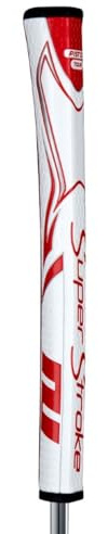 SuperStroke Zenergy Pistol Tour Golf-Puttergriff ohne Kegel, verbesserte SPYNE-Technologie, neue Multi-Zonen-Texturierung und Tech-Port, Weiß/Rot