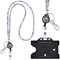 Kristall Lanyard weiß/BUNT mit Ausweis Jojo + ID Kartenhalter schwarz Halskette Schlüsselband mit glitzernden Strasssteinchen Umhängeband