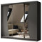 ALTDECOR Kleiderschrank mit Spiegel und Schiebetüren, kugelgelagerte Führungsschienen und Aluminium-Leisten - VOXI - 240 cm Grau