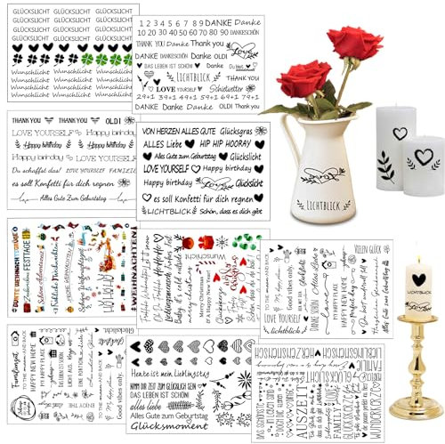 10 Blatt Kerzen Tattoo Foli,Weihnachten Kerzentattoo Kerzen Tattoofolie,Wasserschiebefolie Kerzentattoo,Kerzensprüche,Kerzenfolie,Kerzensprüche,Kerzen Tattoo Folie,Kerzentattoos Weihnachten