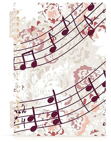 YOUJUNER Notizblock Musik Note Musical Spiralblock Notizbuch Notebook Journal, A5, 60 Blatt, 120 Seiten, 80 g Papier