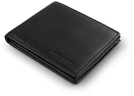 HIDES REPUBL1C® 'Sydney' Geldbörse Herren Leder I RFID Schutz I Portemonnaie Herren I 12 Fächer I Geldbeutel I Brieftasche I Portmonee I Geldbörse Leder I Schwarz Nappa