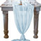 Tischläufer aus Chiffon-Gaze, extra lang, rustikale Boho-Tischdecke für Hochzeitsdekoration, Brautparty, Empfang, Küche, Esszimmer, Party, 72 x 304 cm, Hellblau
