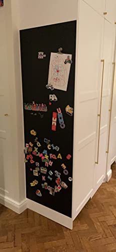 Selbstklebende magnetische Tafelfolie in verschiedenen Größen | Farbe: schwarz | Kreide+Kreidestift | Kreidetafel | Selbstklebefolie l Memoboard (120x30 cm)